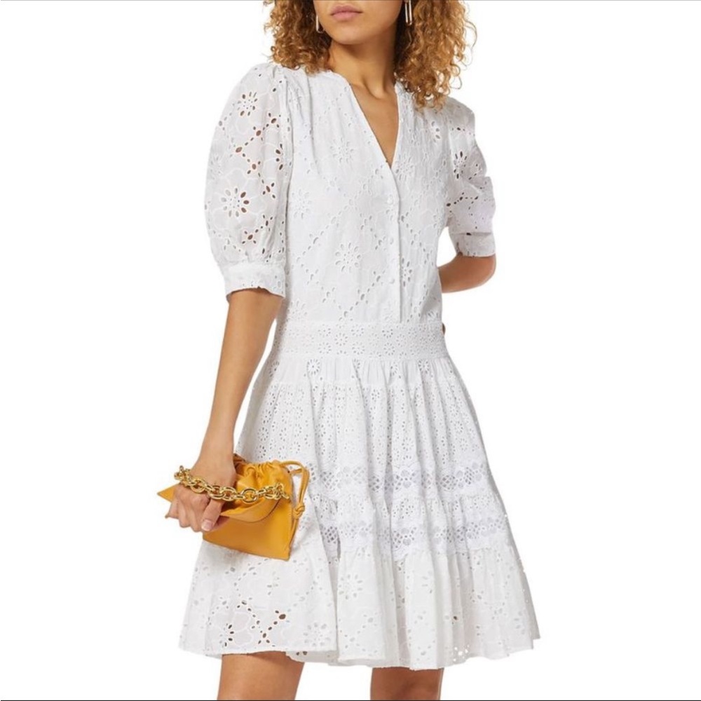 Maje Ecru Eyelet Skater Dress NWT